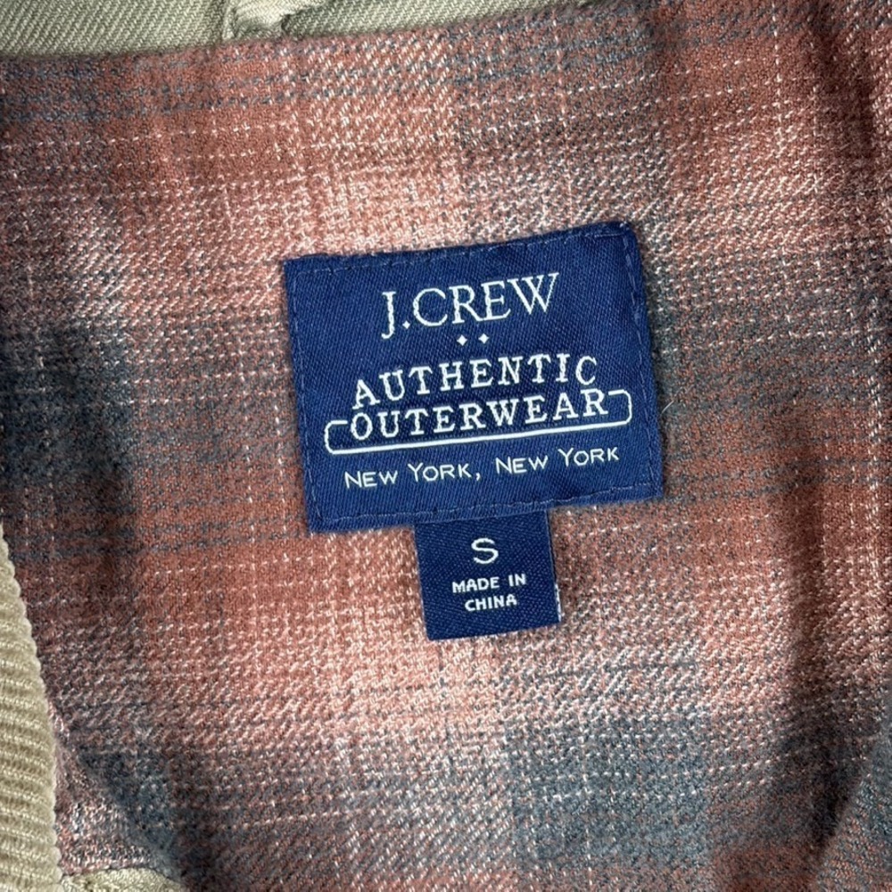 J Crew Barn Chore Canvas Jacket Men Small Corduroy Collar Flannel Lined NWOT - Picture 2 of 9